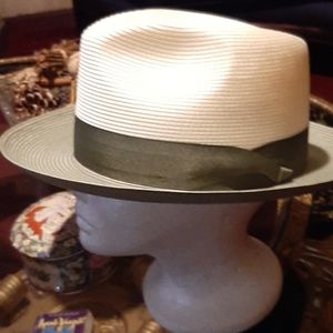 Dobbs STRAW mens Panama color Green and pale white